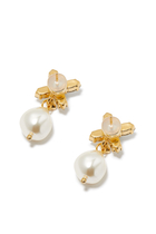 Honey Bee Earrings Crystal Pearl